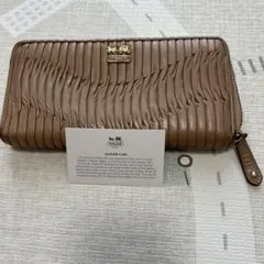 COACH 長財布 ギャザー レザー ラウンドファスナーのサムネイル