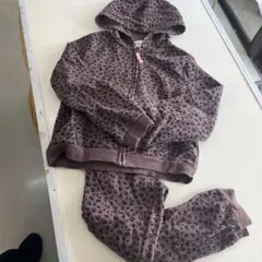 H&Mヒョウ柄フード付きパーカーセット130-140