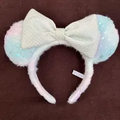 ディズニーランド ミニーパステル星ラメ耳カチューシャ