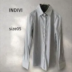 INDIVI ＊ストライプシャツ 【05】長袖 シャツ ブラウス 日本製のサムネイル