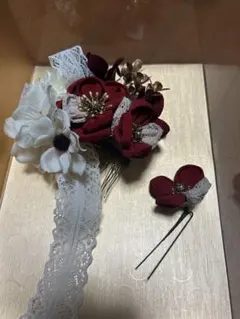 髪飾り つまみ細工　成人式 卒業式 和装