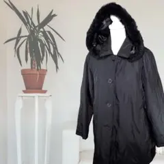 タグ付 コート＜M～L＞ フード ハーフコート シルク 中綿 ファー ラビット