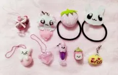 即購入‪✕‬ バラ売りのみです︎♥︎平成女児 へあごむ おむらいす フェルト