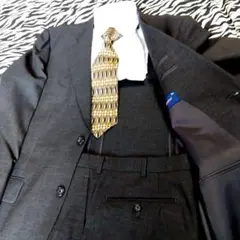 maerlou ビジネスセットアップスーツ ダークグレー Ｙシャツネクタイ付き