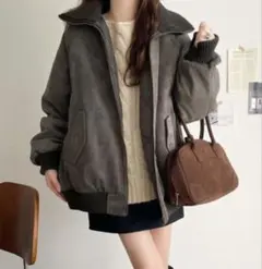 リブタートル オーバーサイズスウェードブルゾン