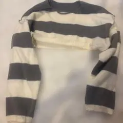 GRL クロップドニット Mサイズ 白グレー