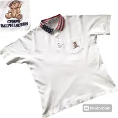 CHAPS RALPH LAUREN ポロシャツ　胸ポケット&刺繍　襟が星条旗