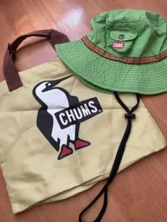 CHUMS アウトドアハット グリーン 58.5cm ショッピングバッグセット