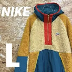 ★NIKE★フリースジャケット★刺繍★旧ロゴ★小文字★サイズL★マルチカラー★