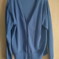 GU　Vネック長袖カーディガン　ブルー