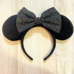 【公式】ミニーマウススパンコールリボンカチューシャ