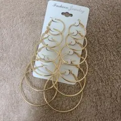 ゴールドフープピアス 6ペアセット