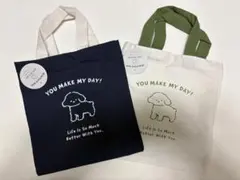 【未使用タグ付】ミニトートバッグ　犬柄　ドッグ　犬　いぬ　トートバッグのサムネイル