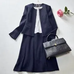 極美品✨即日発送✨リフレクト9 ツイード 紺 セットアップ ワンピース　ラメ