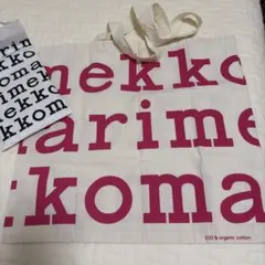 marimekko マリメッコ トートバッグ ピンク ロゴ　ノベルティ　バッグ