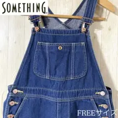 【元値8000円‼︎】SOMETHINGデニム オーバーオール FREEサイズのサムネイル