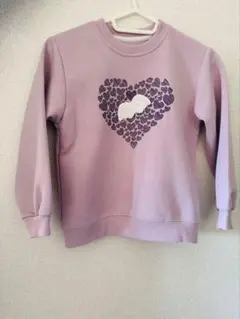 薄紫ハートデザイン トレーナー 130