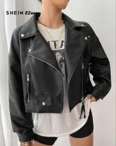 SHEIN ブラック革ジャン