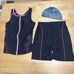 の*ん様 ellesse スポーツ用水着 ズボンLサイズ　NASキャップ付き