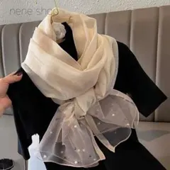 【新品】新作 ストール ショール ゴールド ライン キラキラ ベージュ h