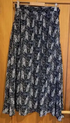 studio CLIP ロングスカート ペイズリー柄　ネイビー