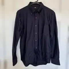 ユニクロ スーパーノンアイロン スリムシャツ ネイビー M