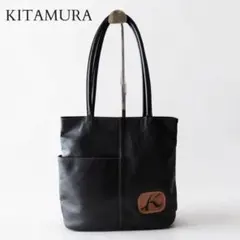 【美品】キタムラ Kitamura レザー トートバッグ 肩掛け可 ロゴパッチのサムネイル