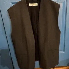ZARA ダークグレー ノースリーブベスト XS