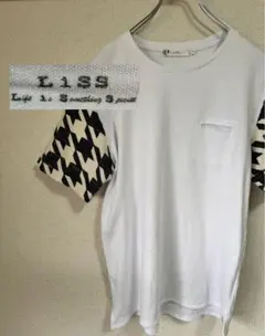 Liss リス　半袖Tシャツ　千鳥　千鳥格子　白のサムネイル