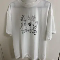FIRST DOWN EX キャンプ柄 Tシャツ ホワイト