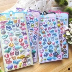 海のいきもの ボンボンドロップシール ぷくぷくシール 3Dシール 立体シール