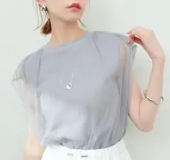 natural coutureチュール×ニットレイヤードプルオーバのサムネイル