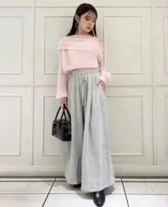 スウェット ワイドパンツ