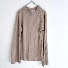 E hyphen world gallery ベージュリブニットリストフォール