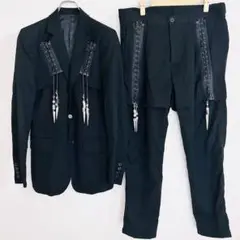【美品】ヨシオクボ　セットアップ　スーツ　最高級　日本製　ブラック　希少品
