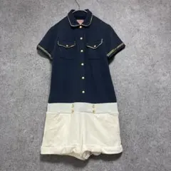 マークアンドロナ　ゴルフ　サロペット　ワンピース　M ネイビー　金田久美子