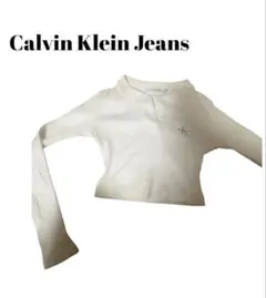 Calvin Klein Jeans 長袖ポロシャツ アイボリー