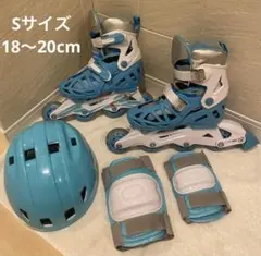 インラインスケートセット ブルー　Sサイズ