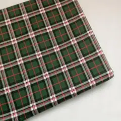 1m✽.現品のみ❁.やっぱりタータン*。グリーン❁ツイル