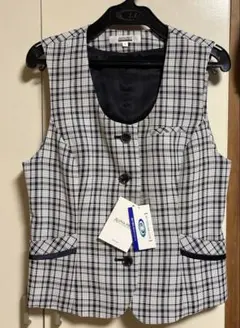 【新品未使用品】ALPHA PIER チェック柄 事務服 ベスト サイズ9号