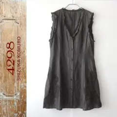 美品　4298／SHIZUKA KOMURO★　リネン　ノースリーブワンピースのサムネイル