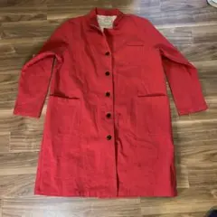 shamale コットンツイル ロングコート FREE 赤 綿100% しっかり