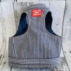 BEAMS DESIGN ハーネス　胴輪　メッシュ　ストライプ　Mサイズのサムネイル