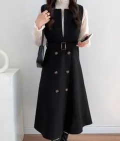 ウエストマークスリットロングジャンパースカート