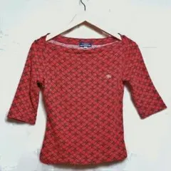 希少✨️美品★バーバリーブルーレーベル レッド系 ノバチェック カットソー M