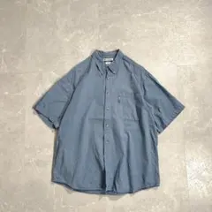 スティーブンアラン ルーズフィット 半袖シャツ 青 リネン調 XL 大きい 