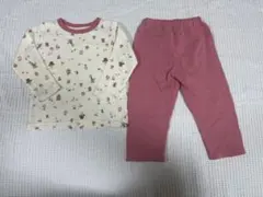 【90cm】 花柄裏起毛パジャマ