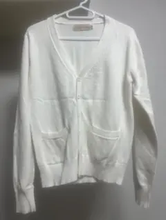 ホワイト Vネック カーディガン