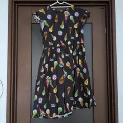 アイスクリーム柄 半袖ワンピース 140