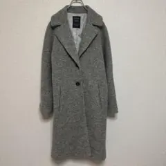 ダブルクローゼット チェスターコート グレー ウール混 ロング丈 F